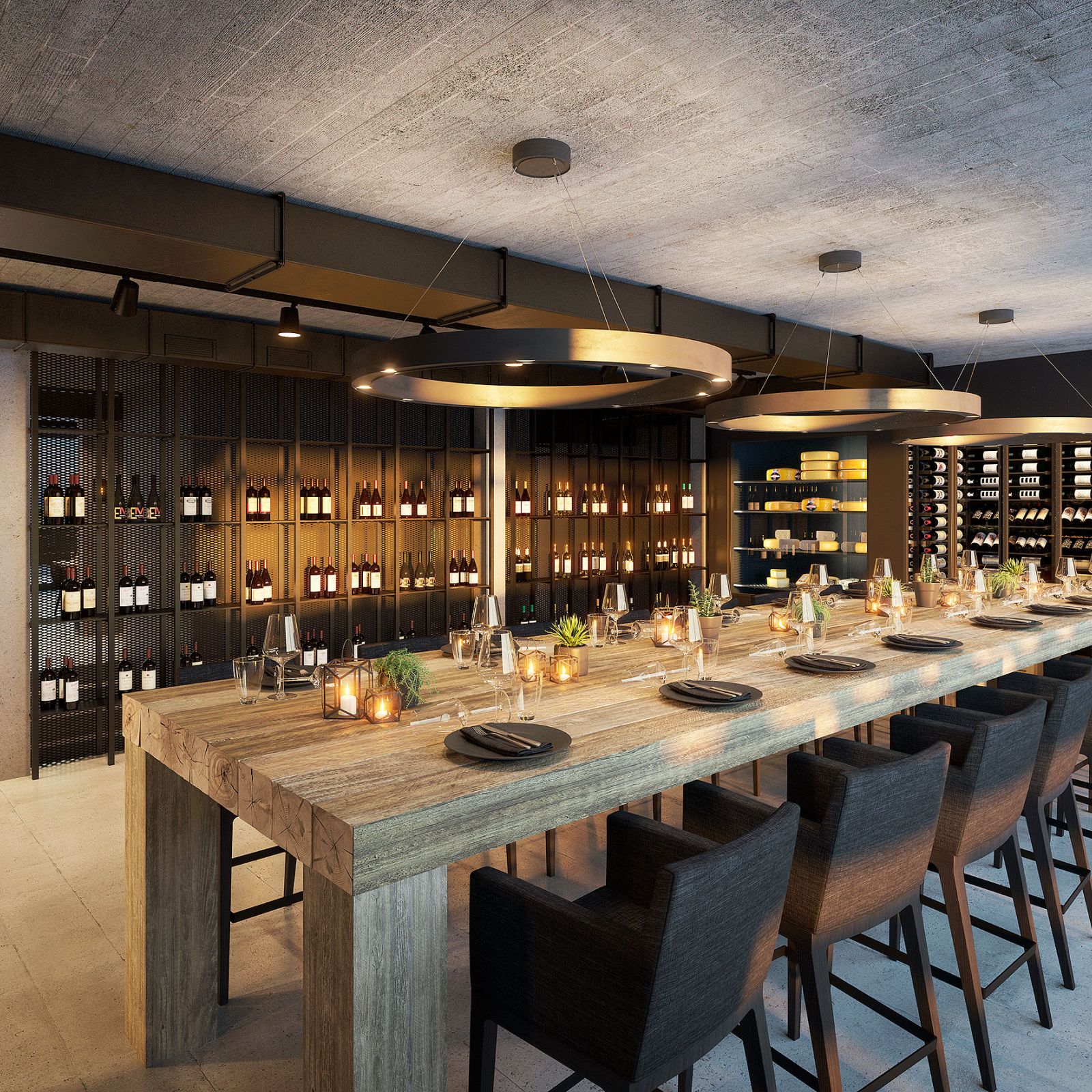 Architekturvisualisierungen Trauffer Erlebniswelt Restaurant Alfreds